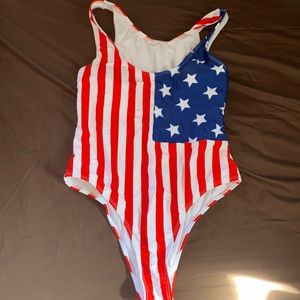 Large swimming suit fits like a medium